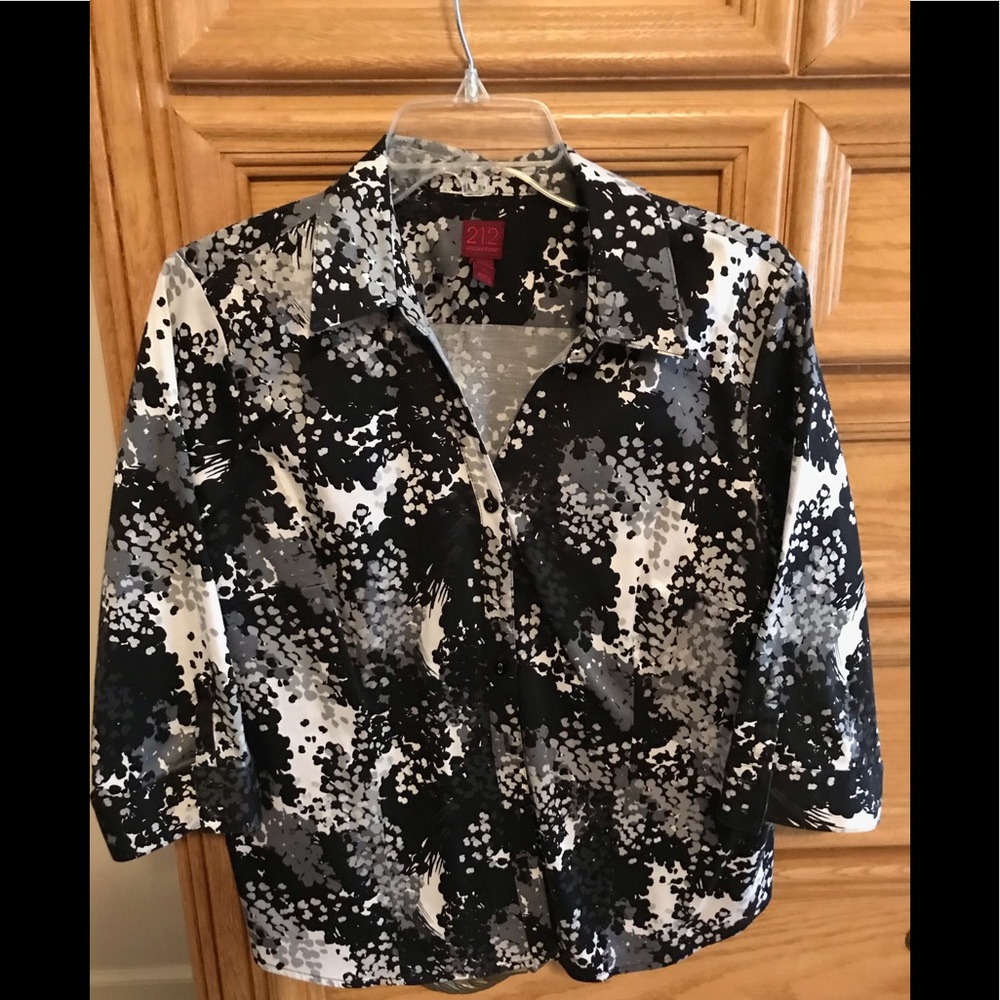 212 Collection V-Neck Button Down Blouse